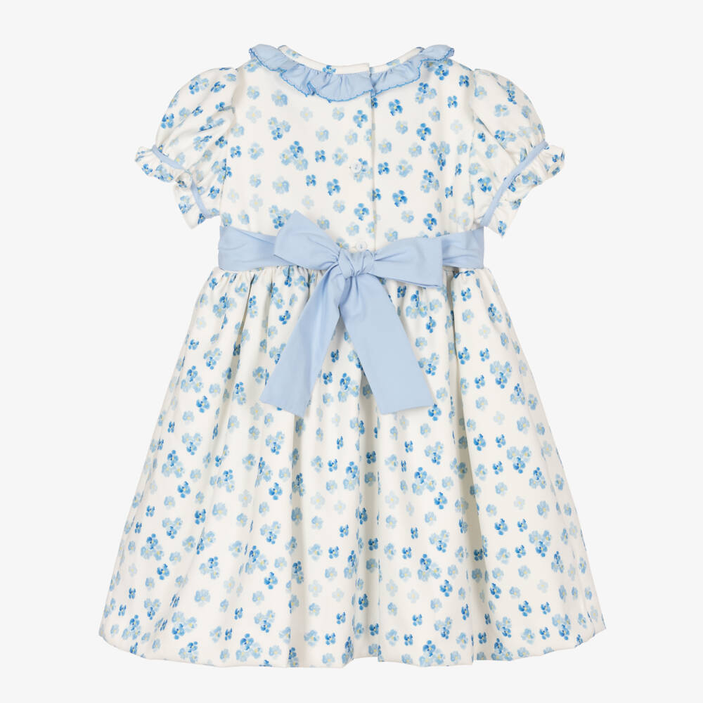 Pretty Originals-فستان تويل بطبعة ورود لون عاجي وأزرق | Childrensalon Outlet