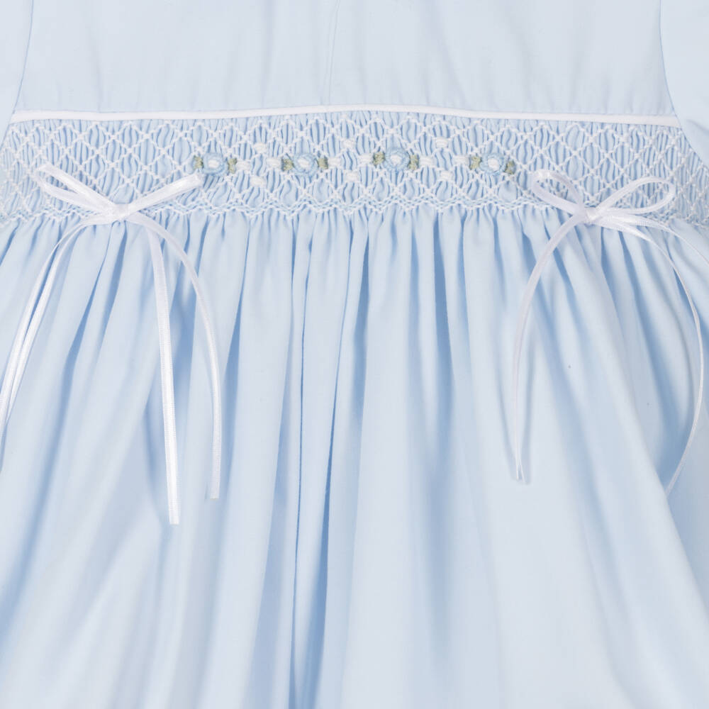 Pretty Originals-Girls Blue Smocked Ensemble with Bow Accents | Childrensalon Outlet