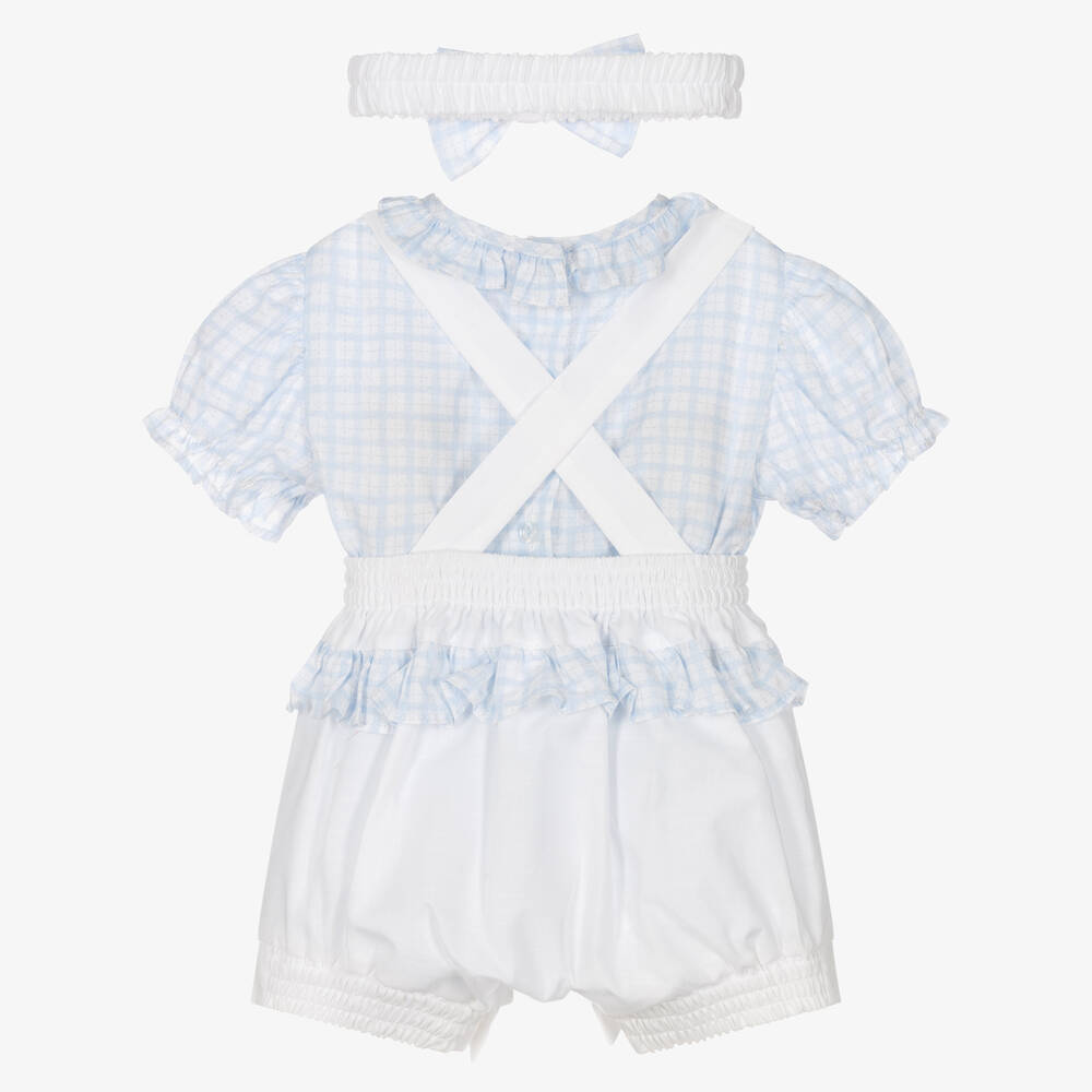 Pretty Originals-Girls Blue & White Shorts Set | Childrensalon Outlet