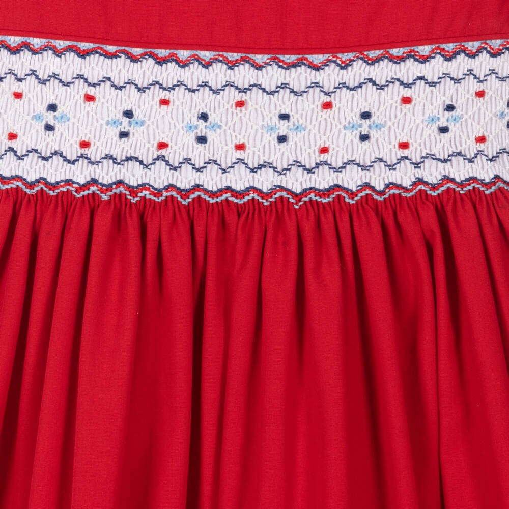 Pretty Originals-Girls Classic Scarlet Hand-Smocked Dress | Childrensalon Outlet
