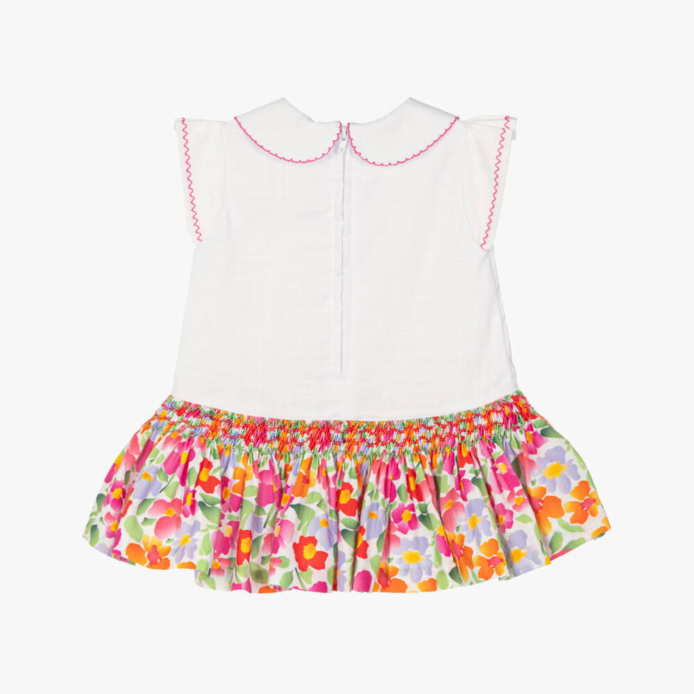Pretty Originals-Girls Cotton Dress with Floral Skirt | Childrensalon Outlet
