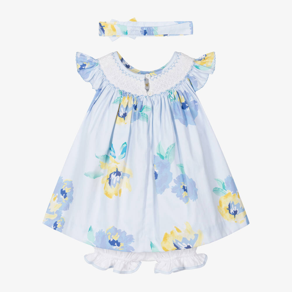 Pretty Originals-Girls Elegant Blue Floral Ensemble | Childrensalon Outlet