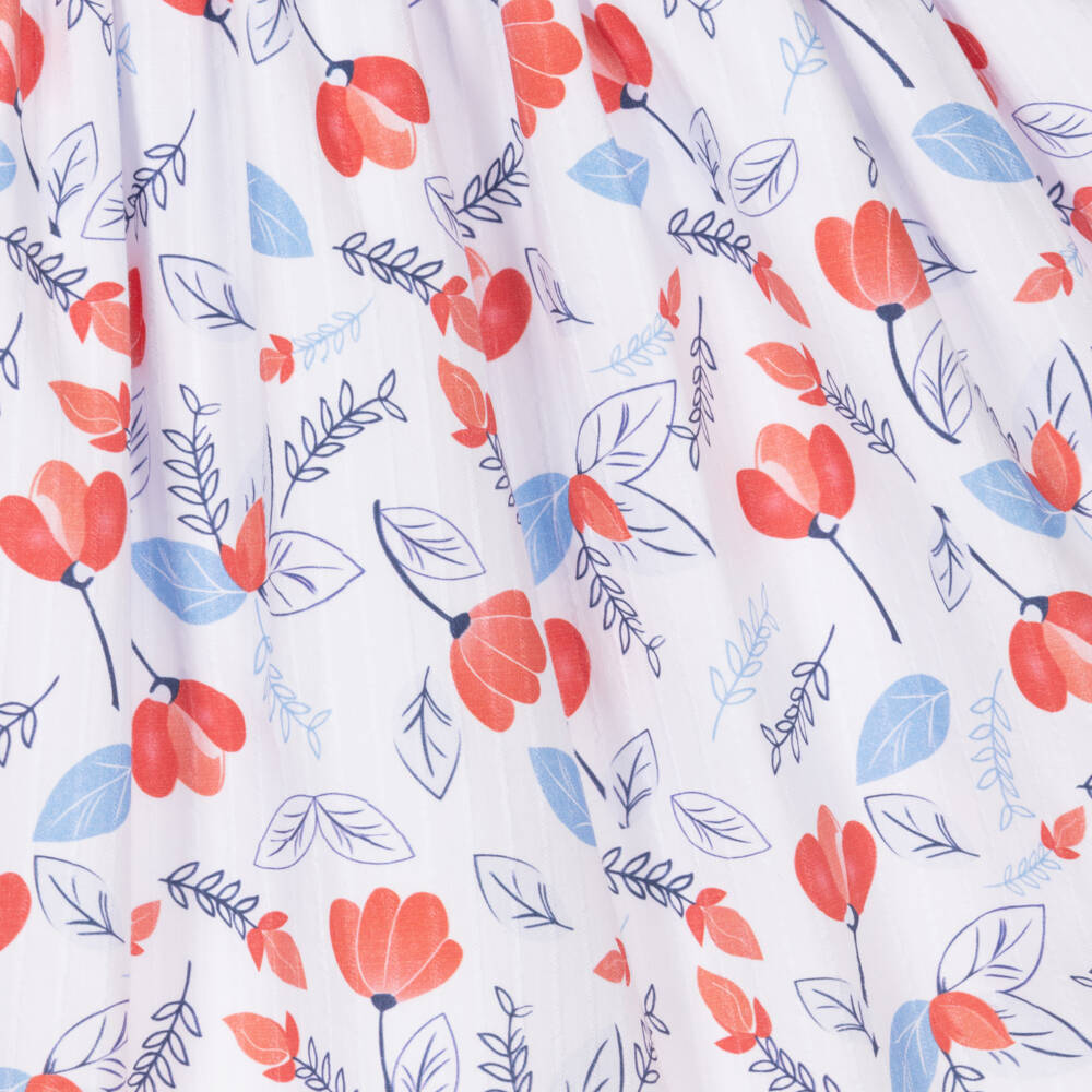 Pretty Originals-فستان أبيض أنيق للبنات مزين بالزهور | Childrensalon Outlet