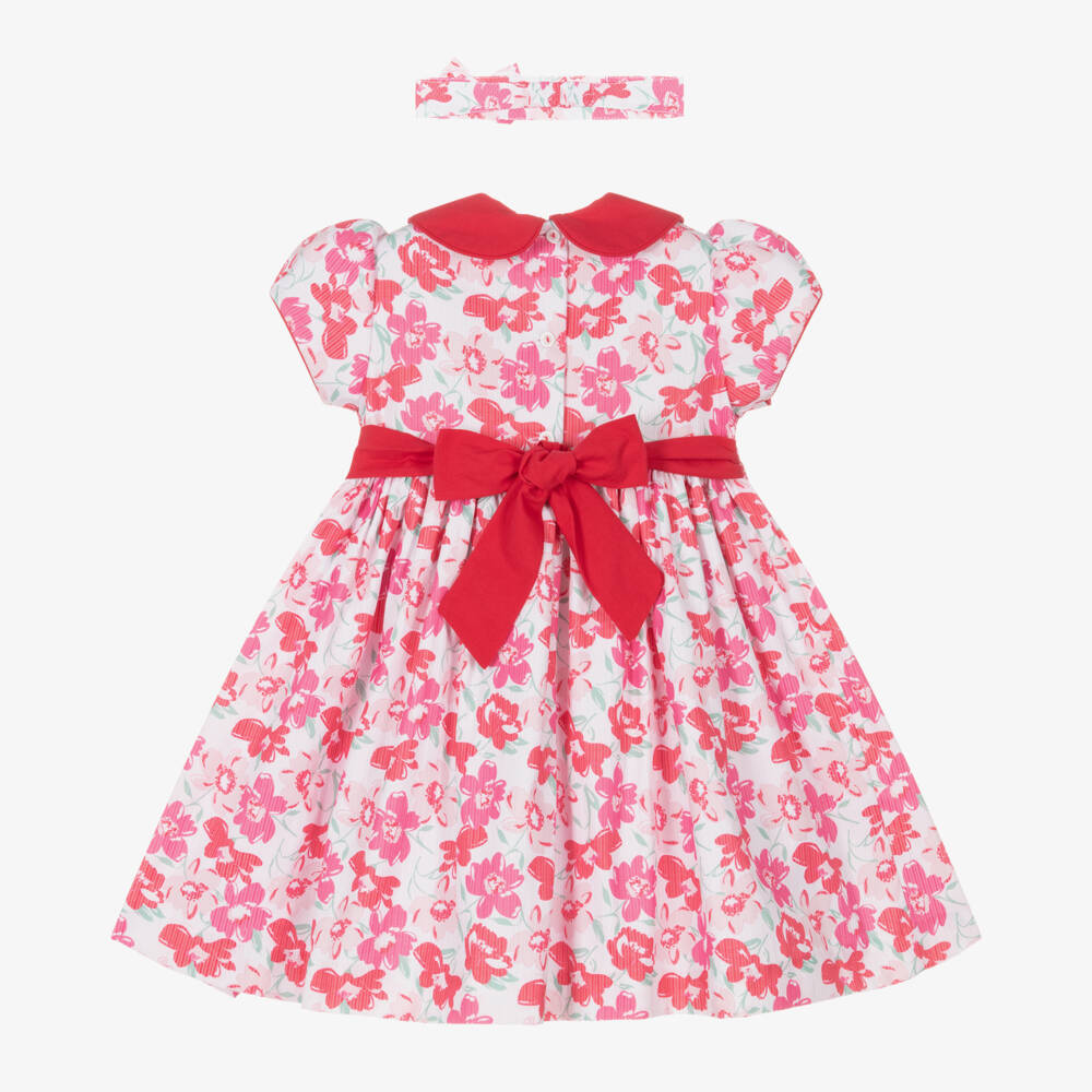 Pretty Originals-Girls Floral Pink Smocking Ensemble | Childrensalon Outlet