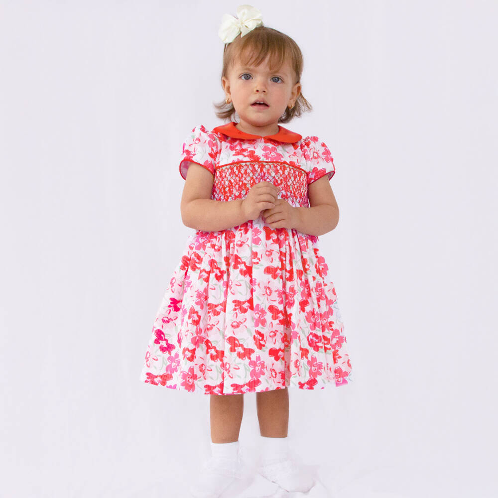 Pretty Originals-Girls Floral Pink Smocking Ensemble | Childrensalon Outlet