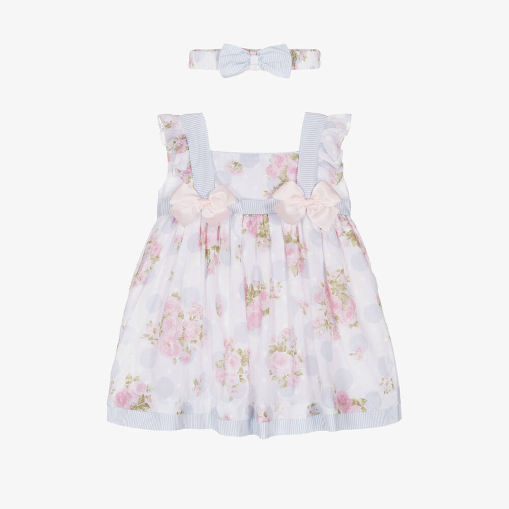 Pretty Originals-فستان شيفون مزهر للبنات مع طوق شعر | Childrensalon Outlet