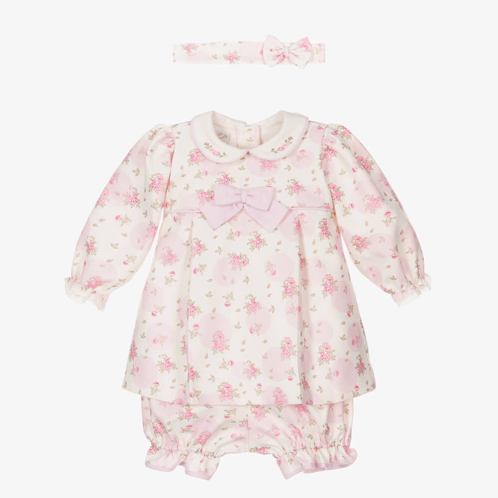 Pretty Originals-Girls Ivory and Pink Floral Ensemble | Childrensalon Outlet