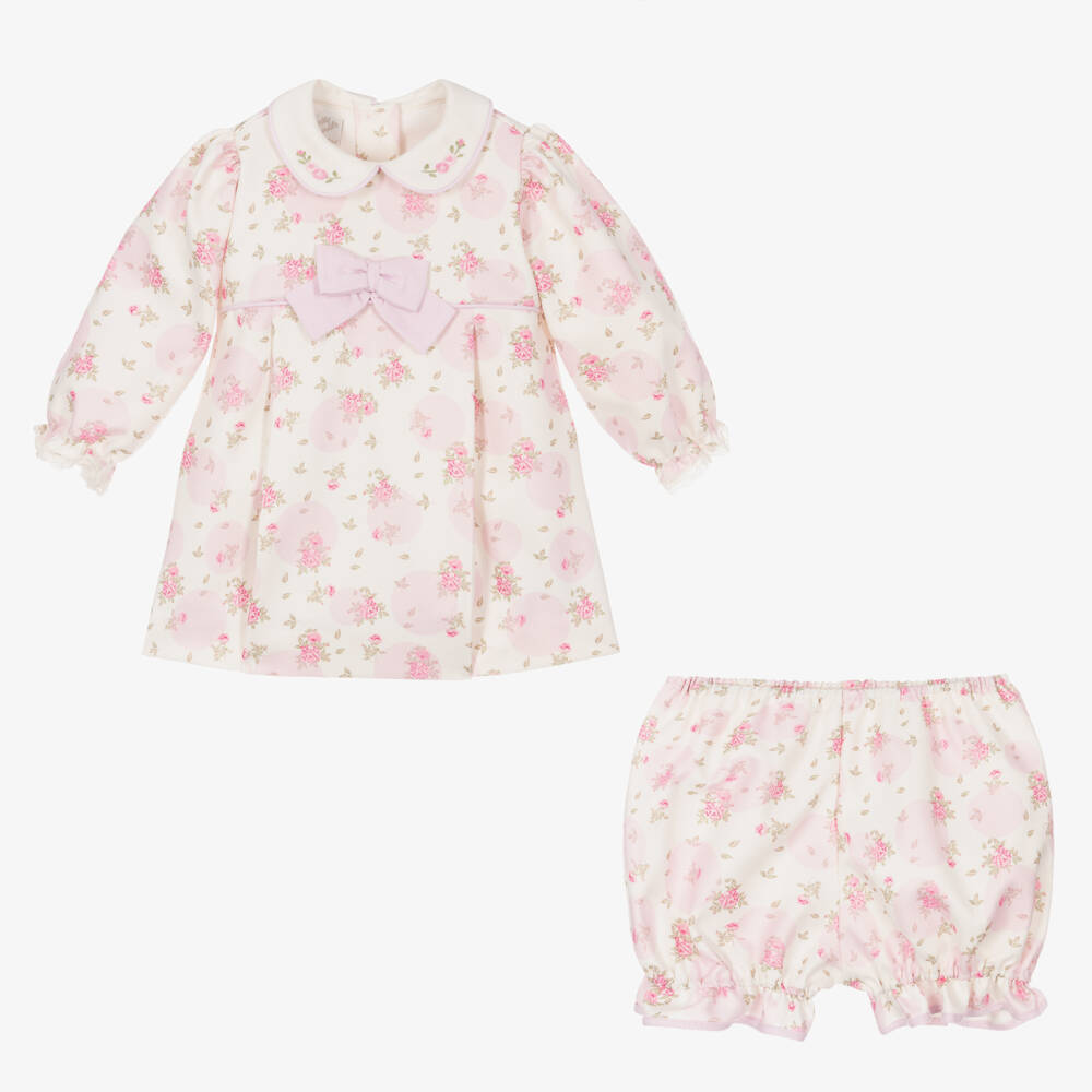 Pretty Originals-طقم فستان بطبعة ورود لون عاجي | Childrensalon Outlet
