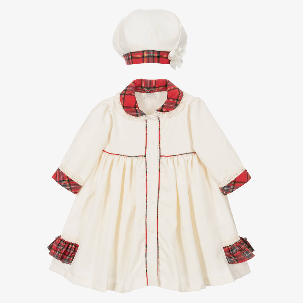 Pretty Originals - Manteau et bonnet ivoire fille | Childrensalon