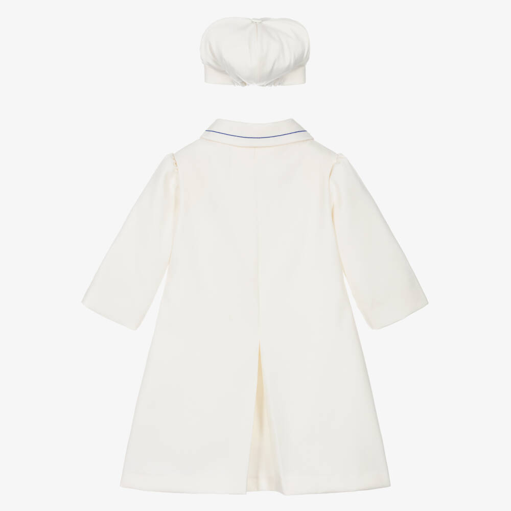 Pretty Originals-Girls Ivory Coat Set with Yellow Floral Embroidery | Childrensalon Outlet