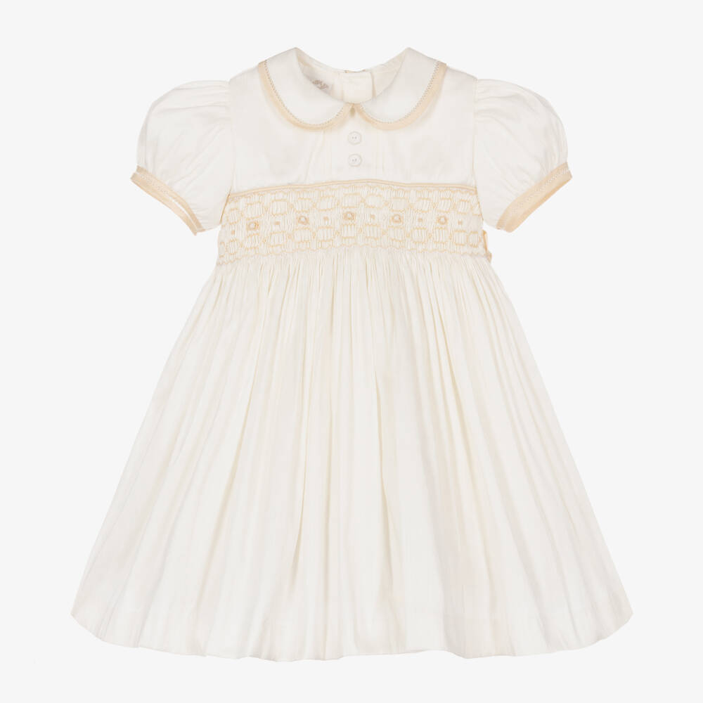 Pretty Originals-Girls Ivory Hand-Smocked Dress | Childrensalon Outlet