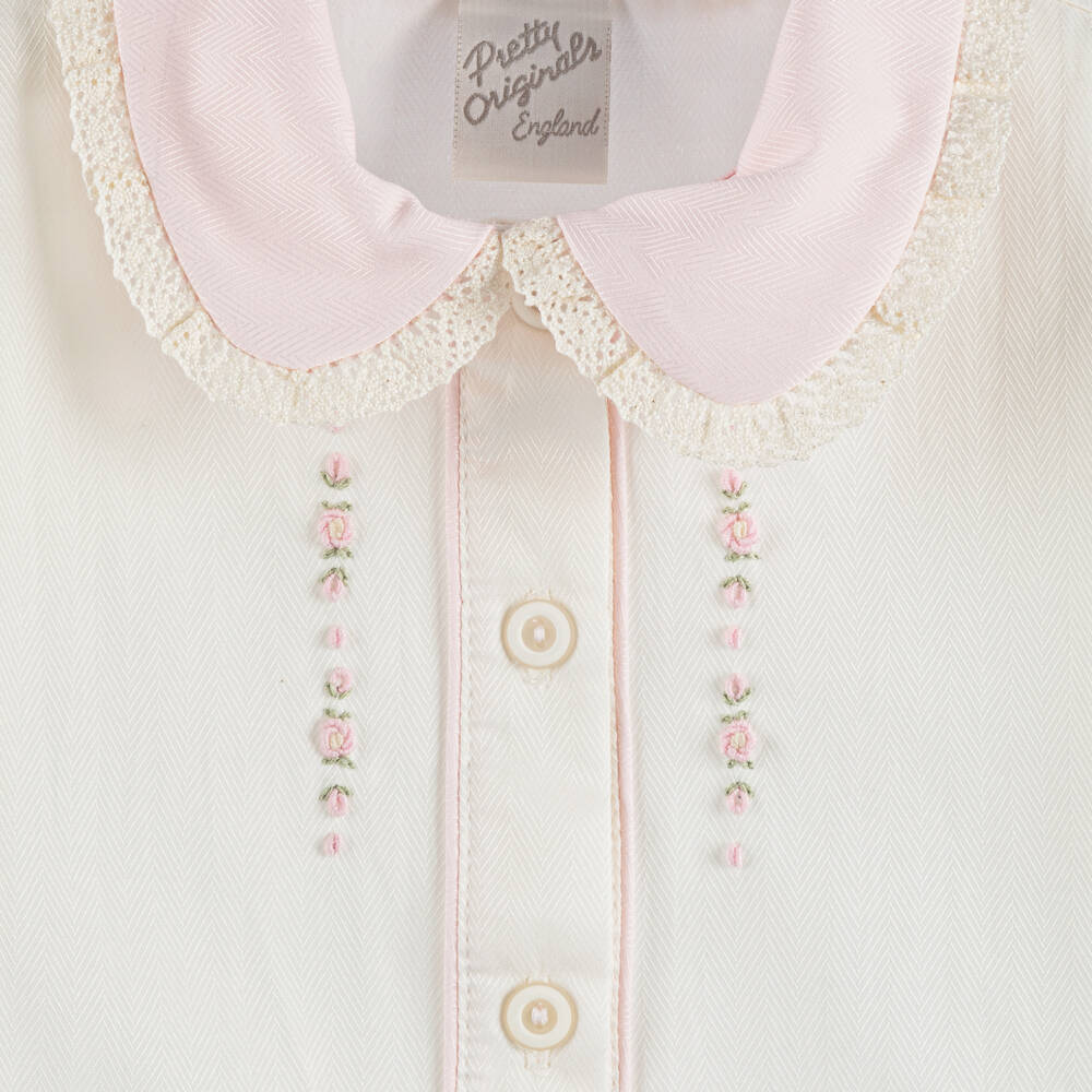 Pretty Originals-Girls Ivory & Pink Bow Outfit | Childrensalon Outlet