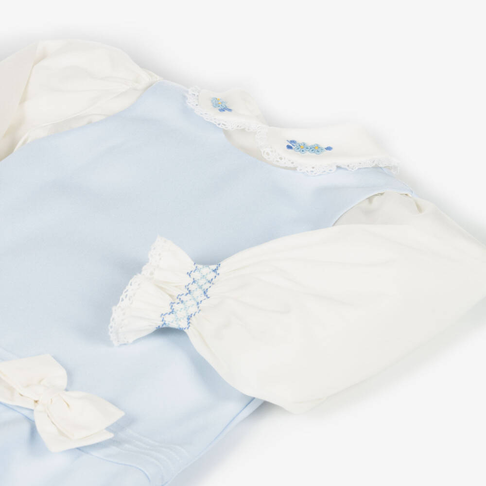 Pretty Originals-Girls Light Blue Pinafore Ensemble | Childrensalon Outlet