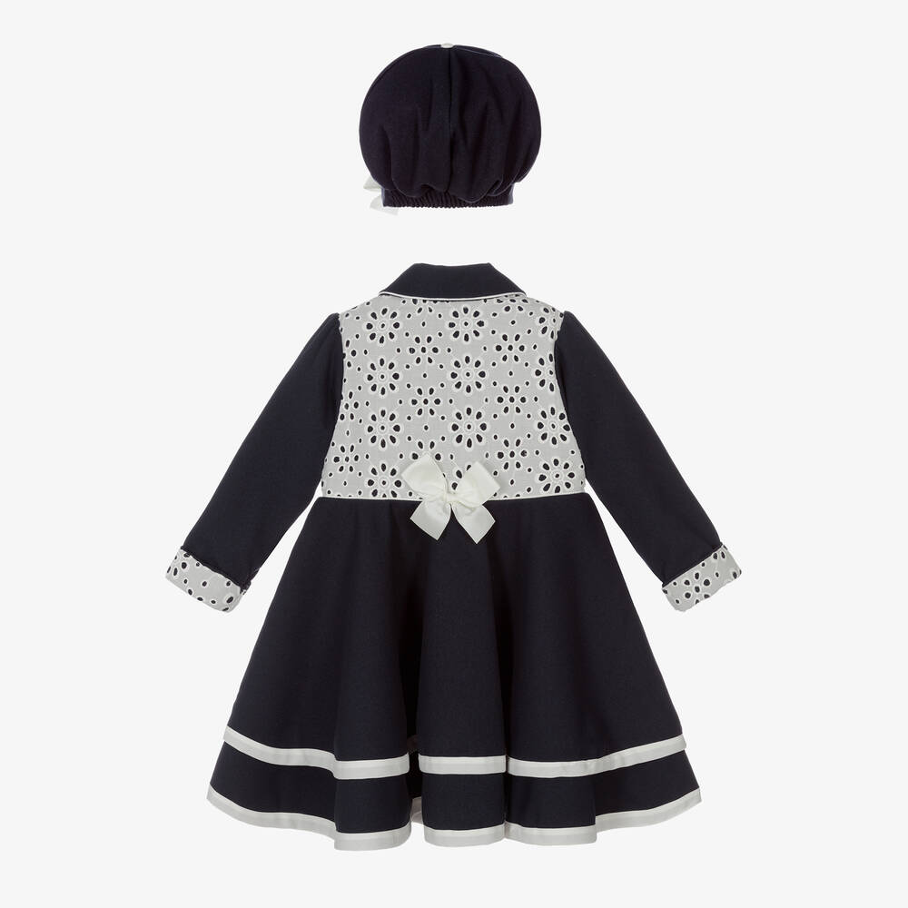 Pretty Originals-Синее пальто и шапочка для девочек | Childrensalon Outlet