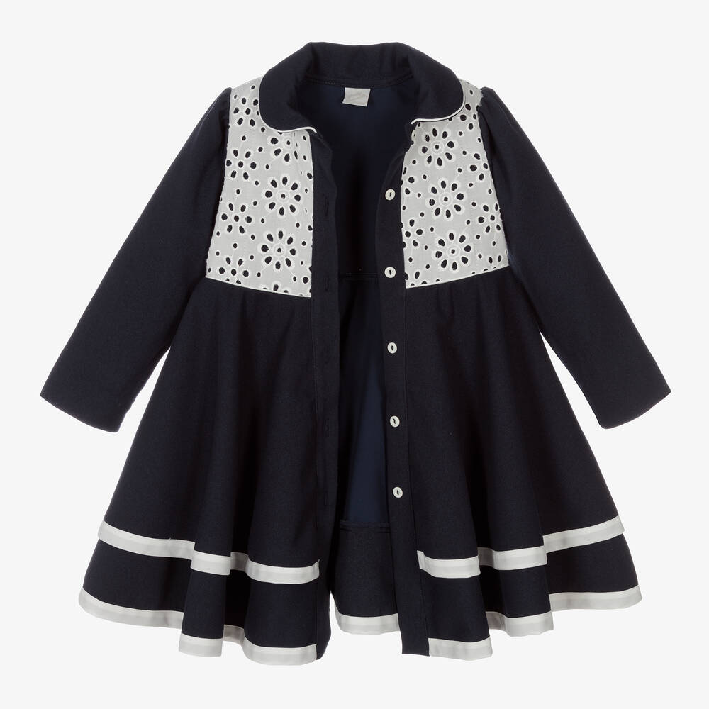 Pretty Originals-Синее пальто и шапочка для девочек | Childrensalon Outlet