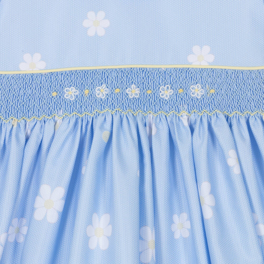Pretty Originals-Girls Pale Blue Daisy Print Dress & Headband Set | Childrensalon Outlet