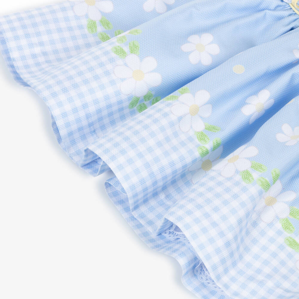 Pretty Originals-Girls Pale Blue Daisy Print Dress Set | Childrensalon Outlet
