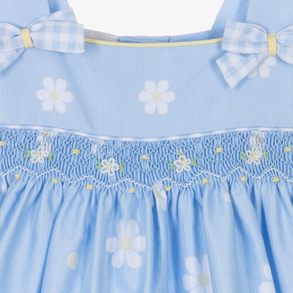 Pretty Originals-Girls Pale Blue Daisy Print Leggings Set | Childrensalon Outlet