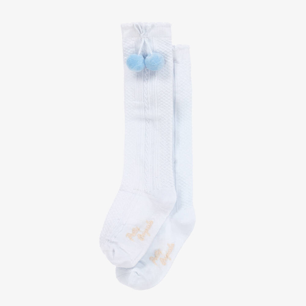 Pretty Originals-Мягкие голубые носки с помпонами для девочек | Childrensalon Outlet