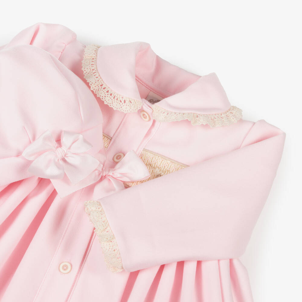 Pretty Originals-Girls Pale Pink Smocked Ensemble | Childrensalon Outlet
