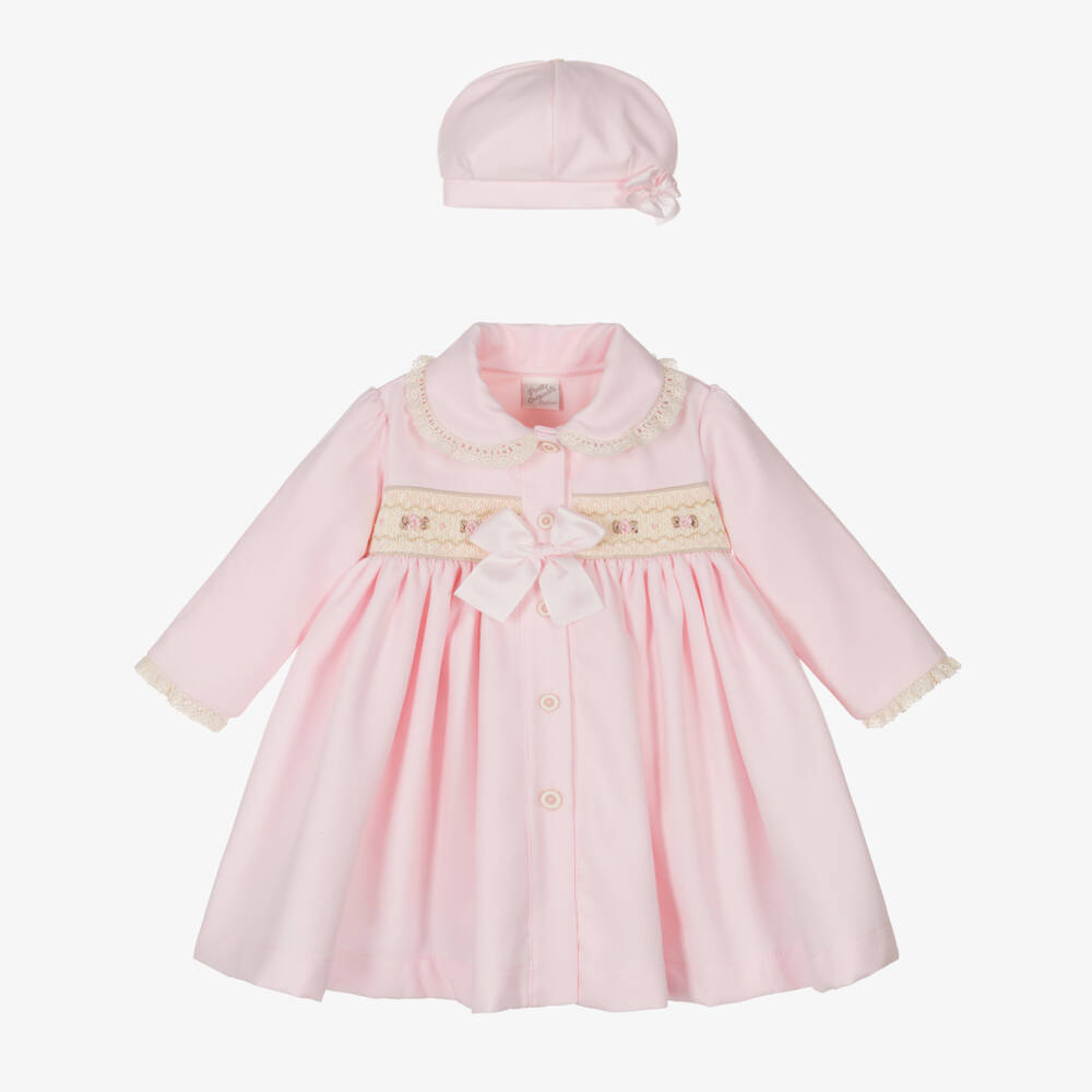 Pretty Originals-Girls Pale Pink Smocked Ensemble | Childrensalon Outlet
