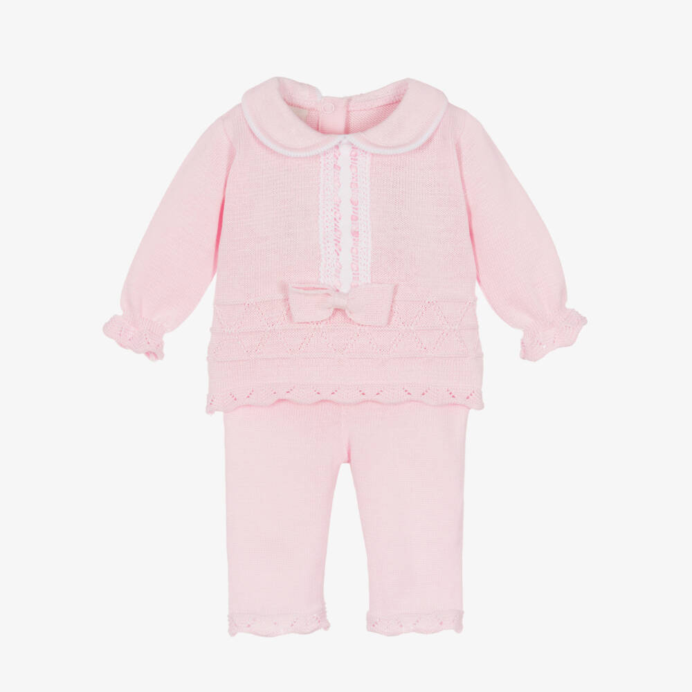 Pretty Originals-Girls Pastel Knit Trousers Set | Childrensalon Outlet