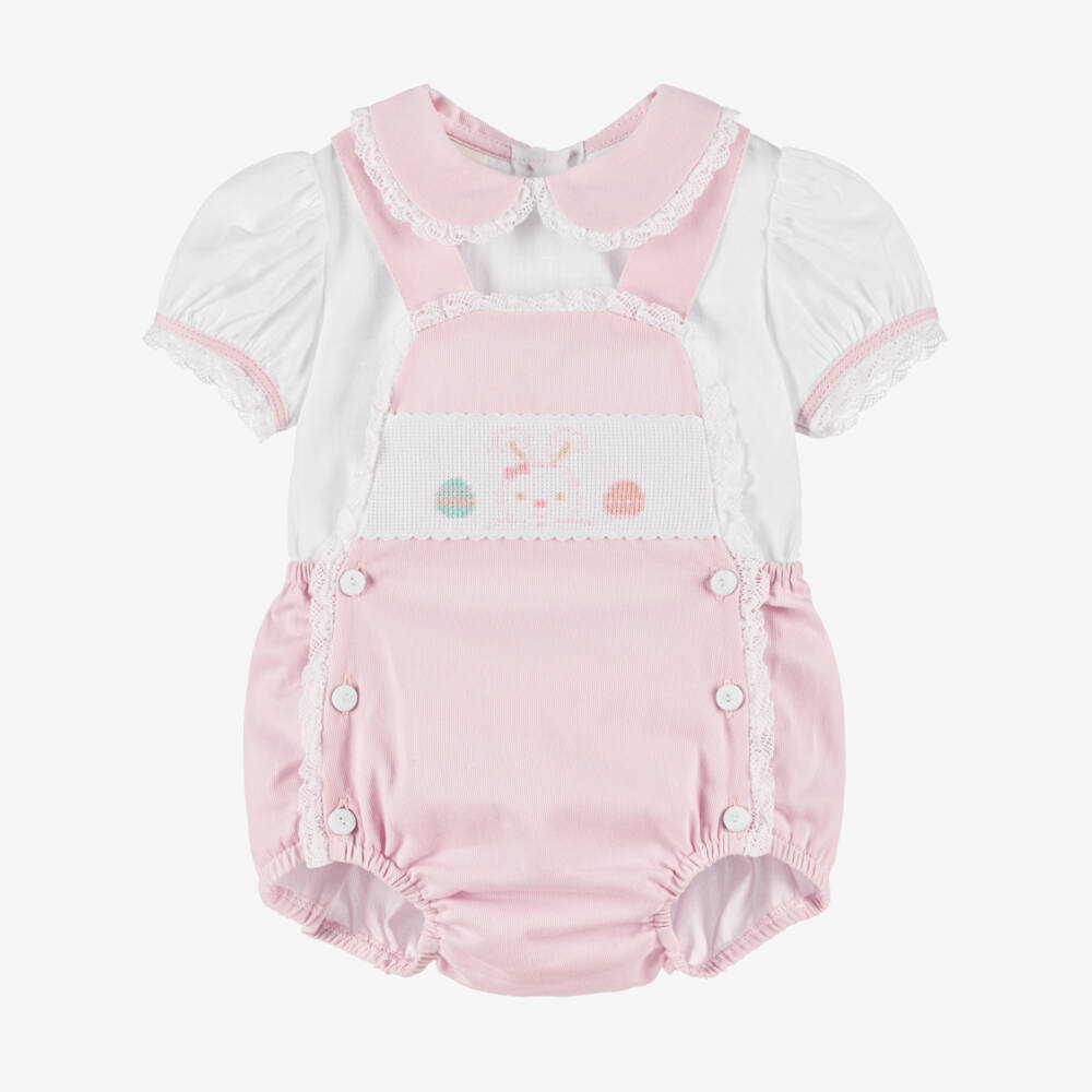 Pretty Originals-Розовый хлопковый комплект с зайчиком для девочек | Childrensalon Outlet