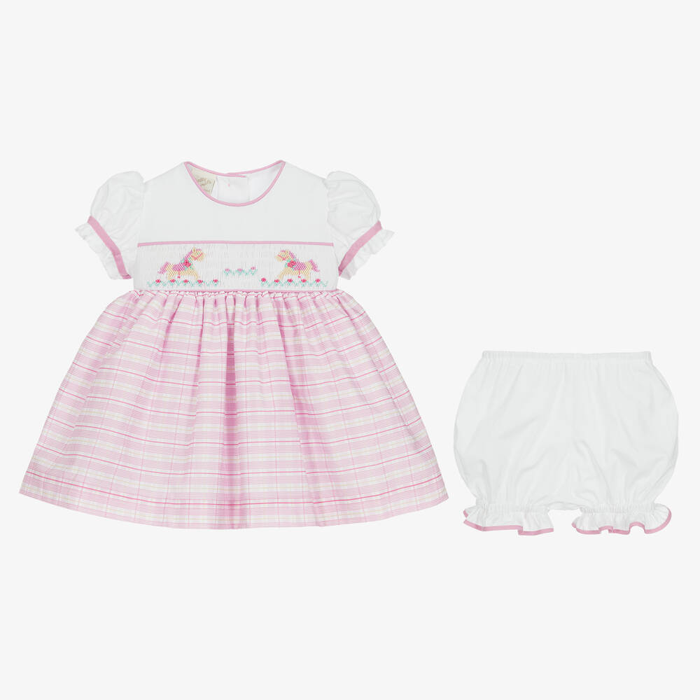 Pretty Originals-Розовое платье в клетку со сборками и трусики | Childrensalon Outlet