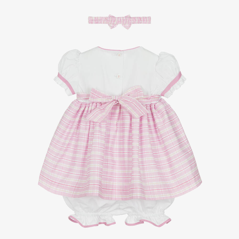 Pretty Originals-Розовое платье в клетку со сборками и трусики | Childrensalon Outlet