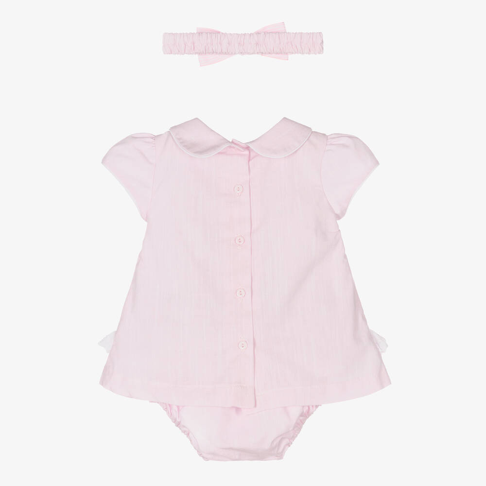 Pretty Originals-Girls Pink Cotton Dress Set | Childrensalon Outlet