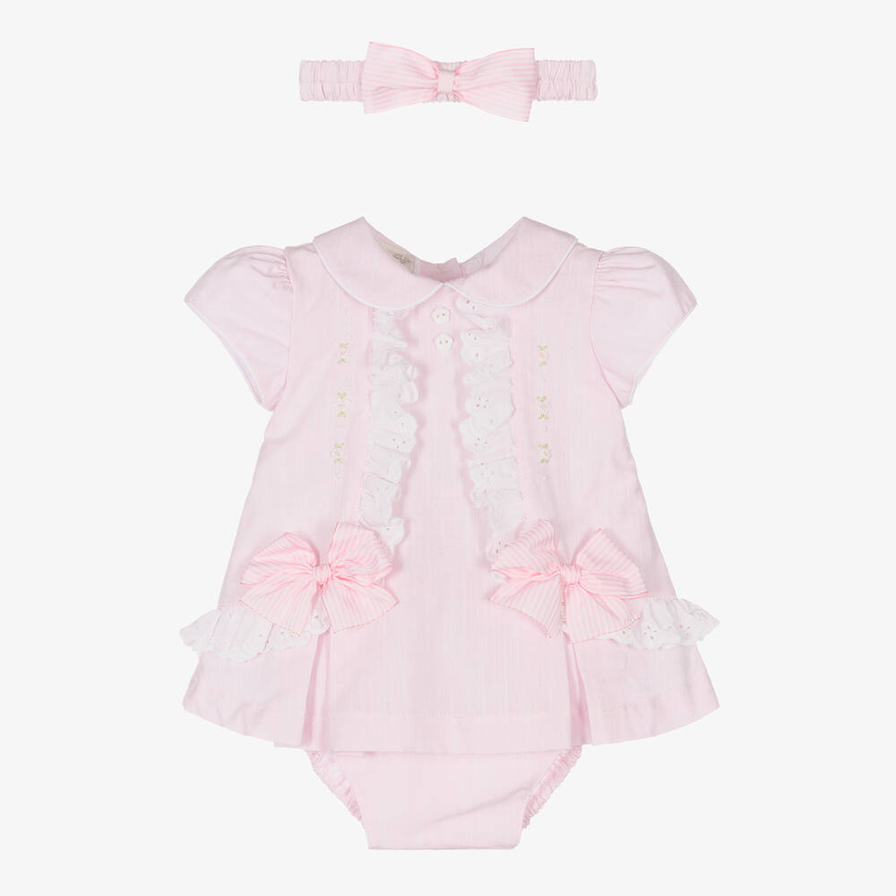 Pretty Originals - Ensemble robe rose coton fille | Childrensalon