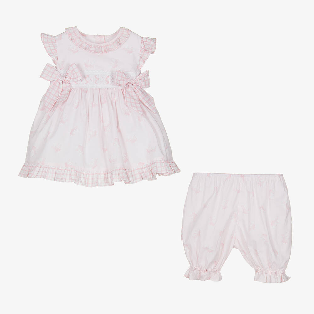 Pretty Originals-Girls Pink Cotton Dress Set | Childrensalon Outlet