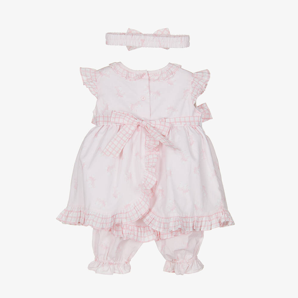 Pretty Originals-Girls Pink Cotton Dress Set | Childrensalon Outlet