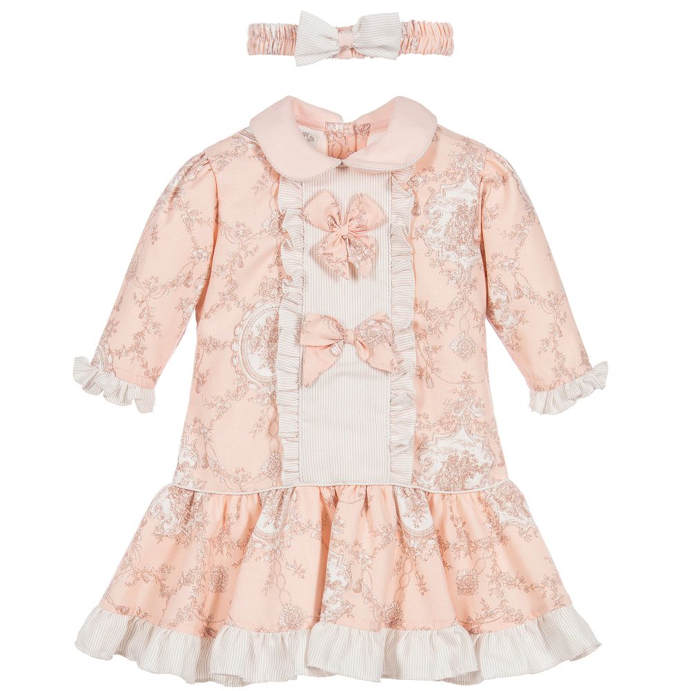 Pretty Originals-Girls Pink Dress & Headband  | Childrensalon Outlet