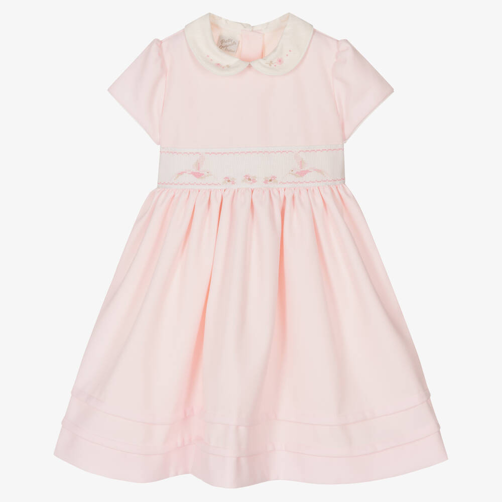 Girls Pink Embroidered Dress