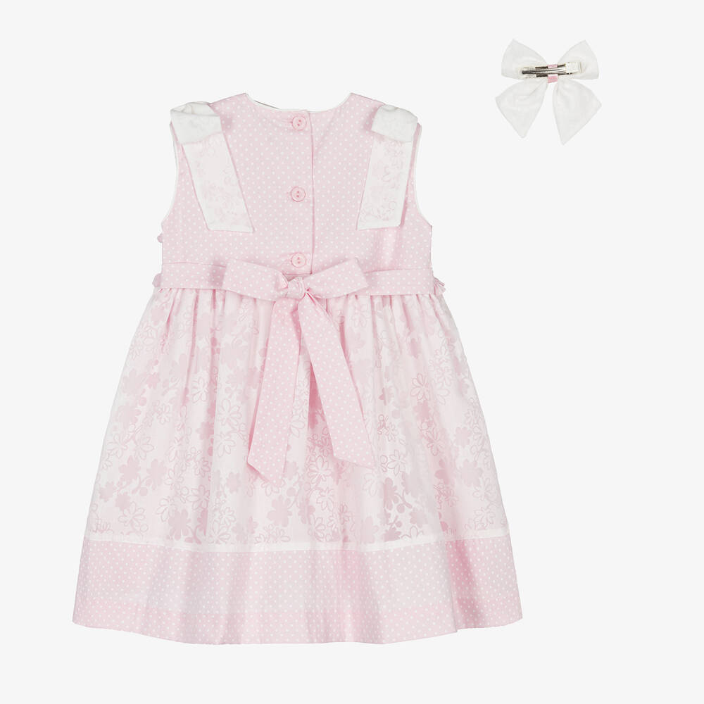 Pretty Originals-Girls Pink Floral Cotton Dress Set | Childrensalon Outlet