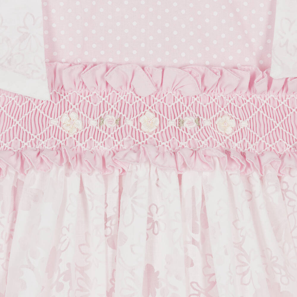 Pretty Originals-Girls Pink Floral Cotton Dress Set | Childrensalon Outlet