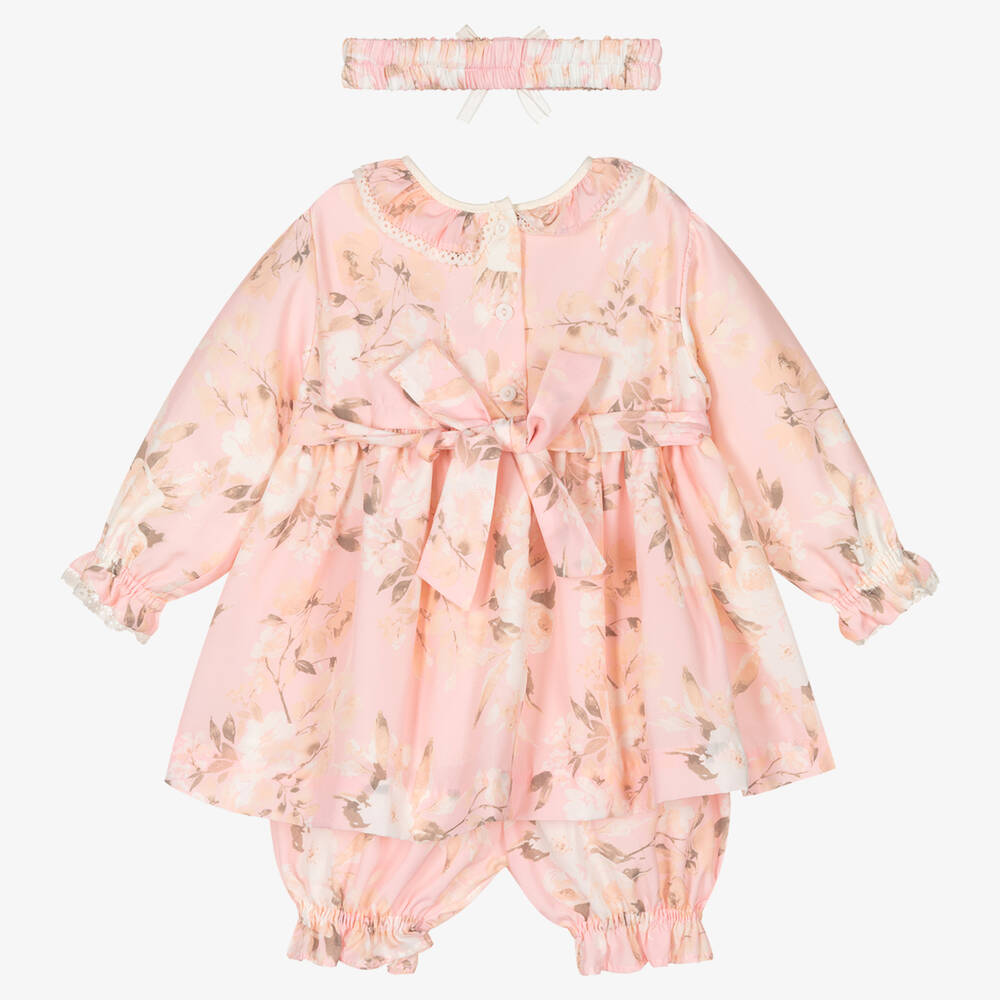 Pretty Originals-Розовое шифоновое платье и панталоны в цветочек | Childrensalon Outlet