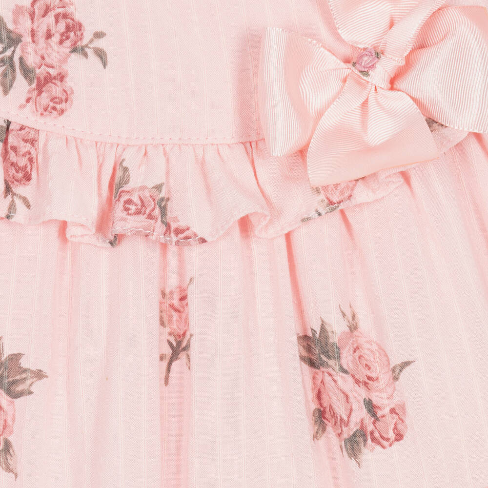 Pretty Originals-Girls Pink Floral Viscose Dress Set | Childrensalon Outlet