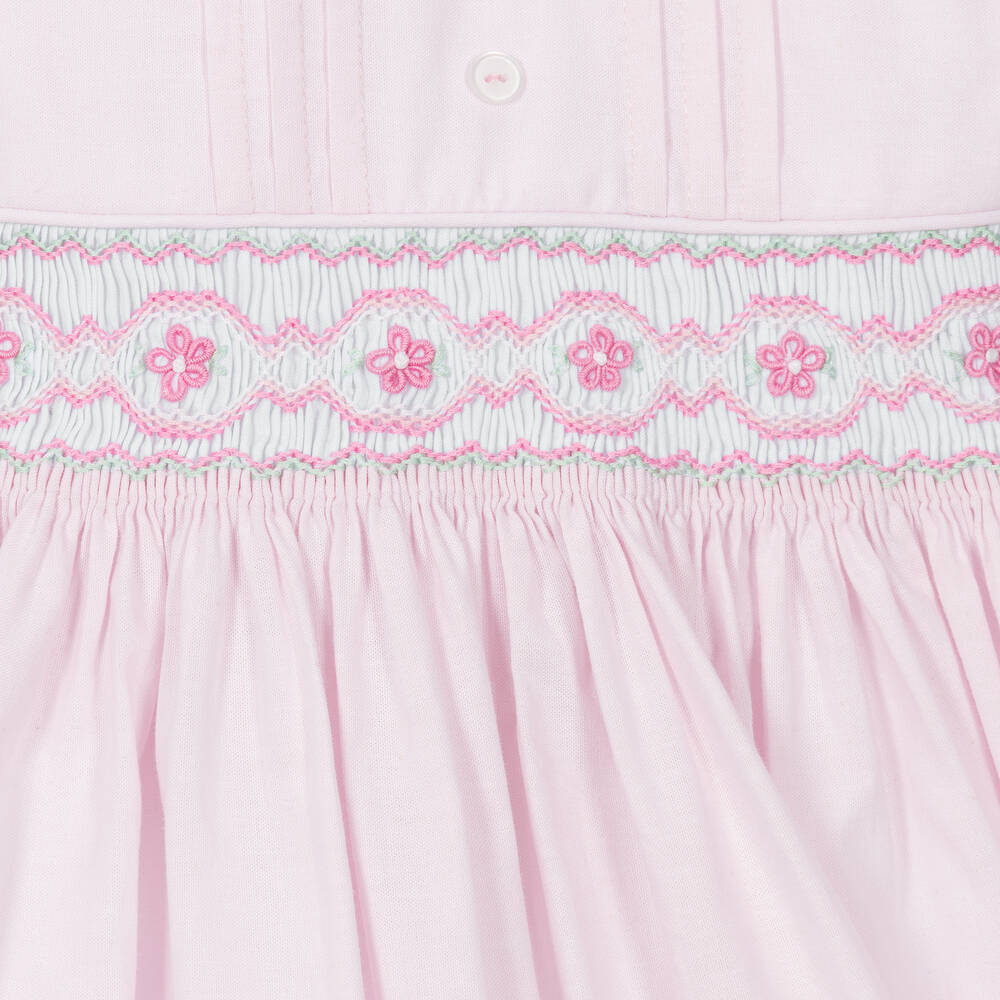 Pretty Originals-Розовое хлопковое платье со сборками ручной работы | Childrensalon Outlet