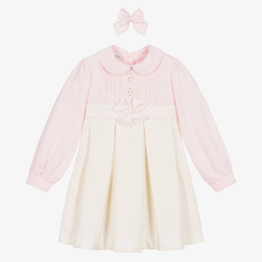 Pretty Originals - Girls Pink & Ivory Dress Set | Childrensalon