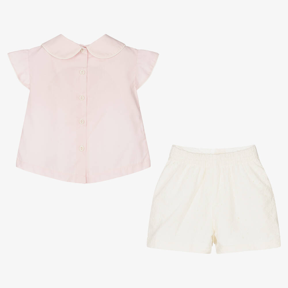 Pretty Originals-Girls Pink & Ivory Shorts Sets | Childrensalon Outlet
