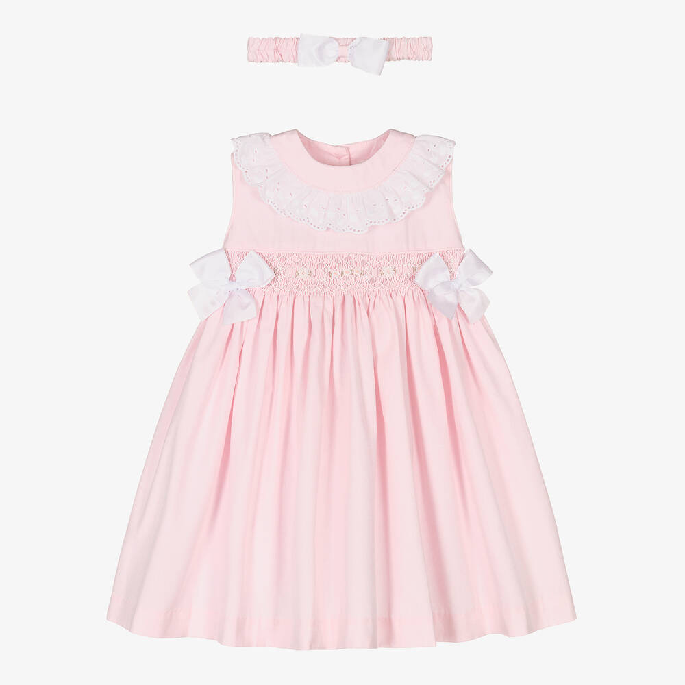 Pretty Originals - Girls Pink Smocked Dress Set | Childrensalon