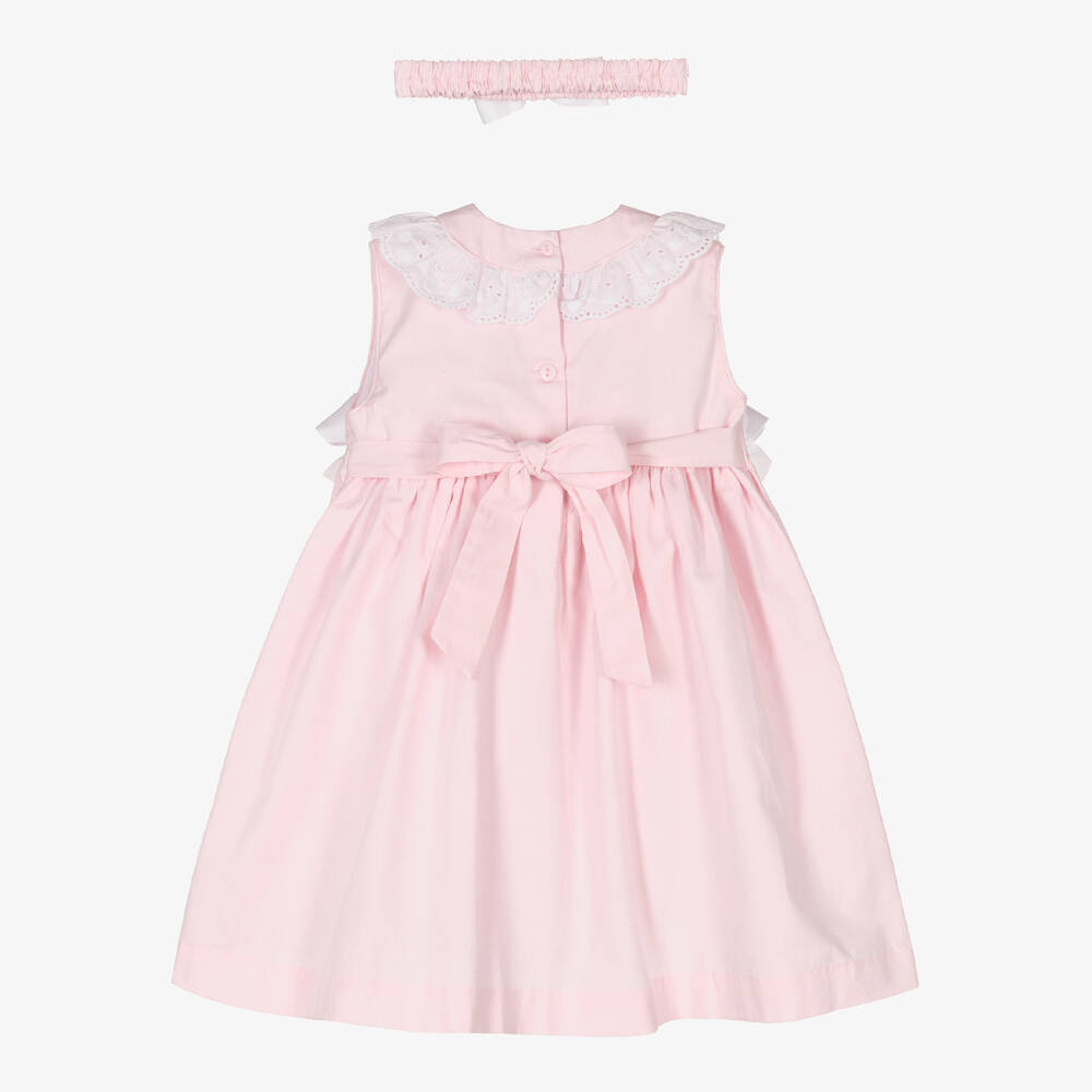 Pretty Originals-Girls Pink Smocked Dress Set | Childrensalon Outlet