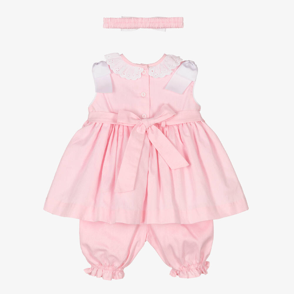 Pretty Originals-Girls Pink Smocked Dress Set | Childrensalon Outlet