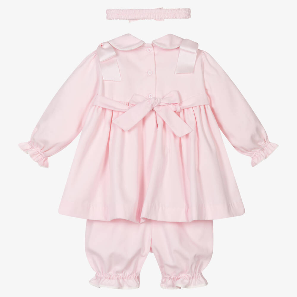 Pretty Originals-Girls Pink Smocked Dress Set | Childrensalon Outlet