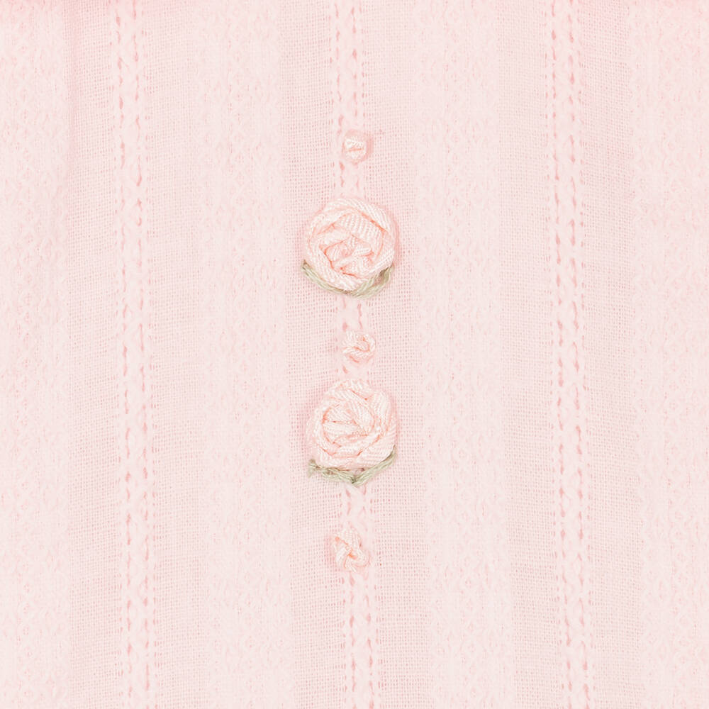 Pretty Originals-Girls Pink Textured Ruffle Bow Dress Set | Childrensalon Outlet