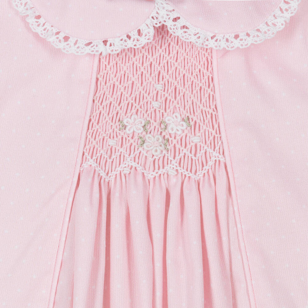 PRETTY ORIGINALS - Floral Smocked Short Set & Hairband  - Pink main image 1