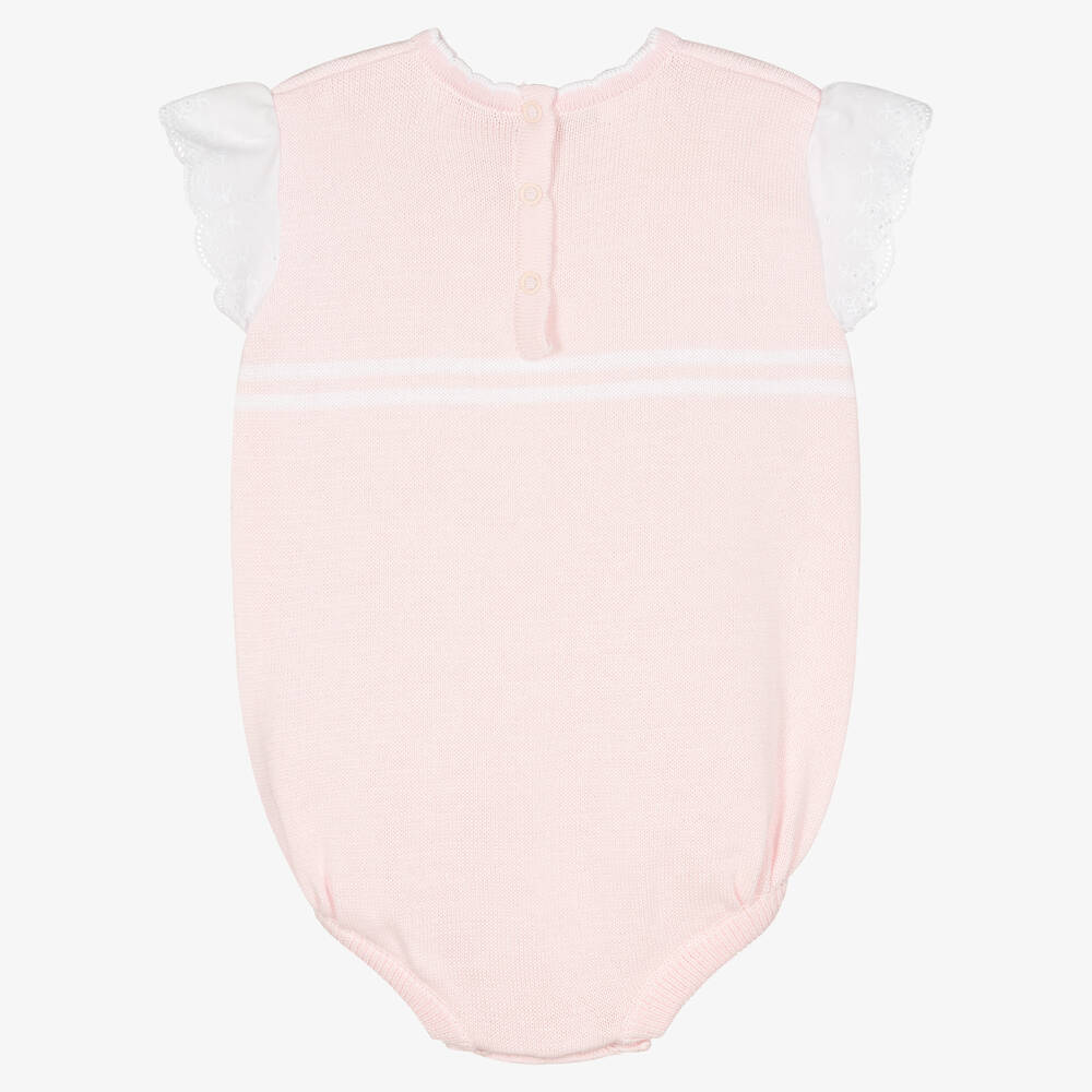 Pretty Originals-Girls Pink & White Knitted Shortie  | Childrensalon Outlet