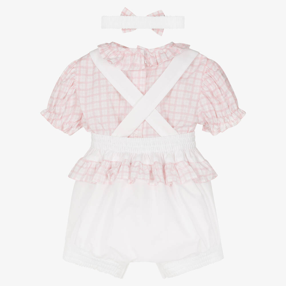 Pretty Originals-Girls Pink & White Shorts Set | Childrensalon Outlet